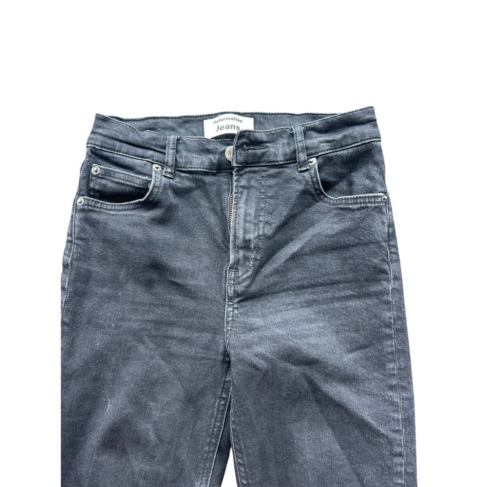 Reformation Jeans Black High Rise Skinny‎ Leg Denim Women's Size 25 - Picture 2 of 5